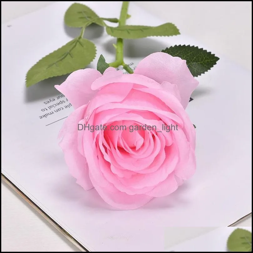 artificial rose flower real touch fake roses long stem wedding bouquet for home garden office wedding decorations 769 k2