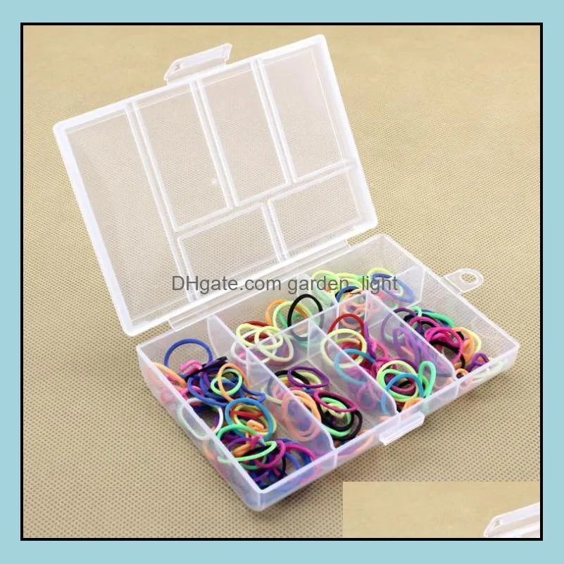 empty 6 compartment plastic clear storage box for jewelry nail art container sundries organizer sn1293