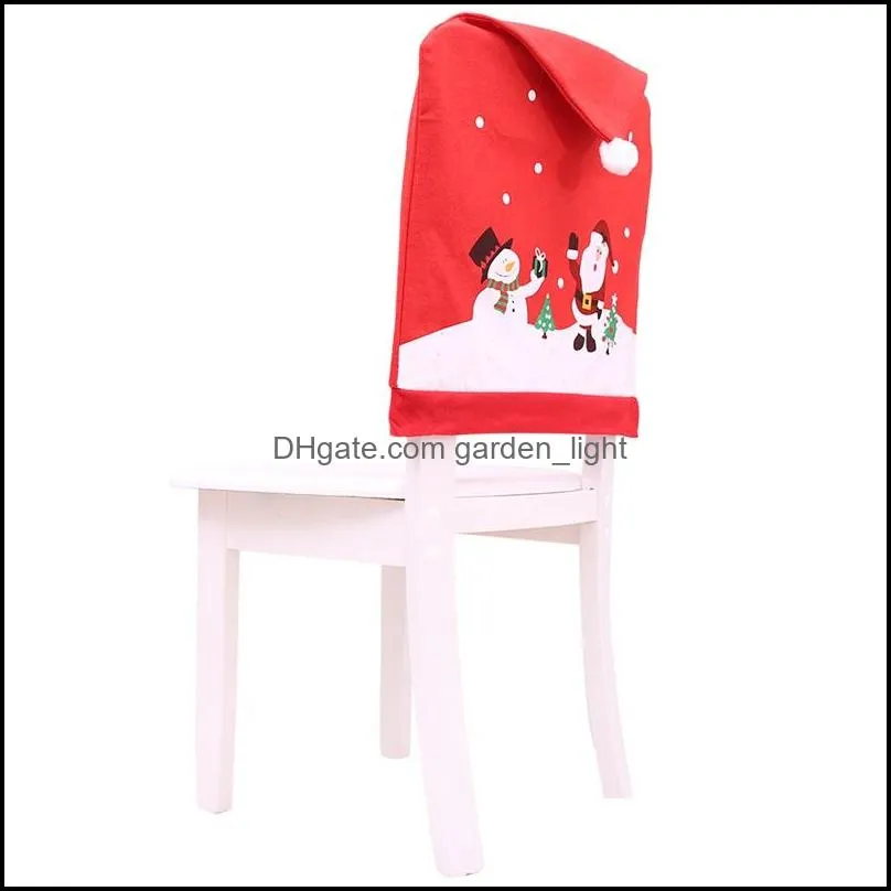  30pcs christmas chair back cover decoration chairs hat decorations for home dinner table xmas chair covers dh0139