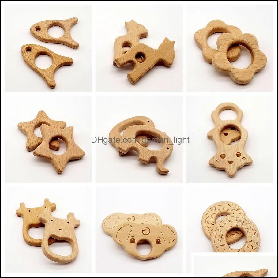 teething holder nursing baby teether elephant animal soothers party favor wooden teethers nature baby teething toy organic wood dh0188