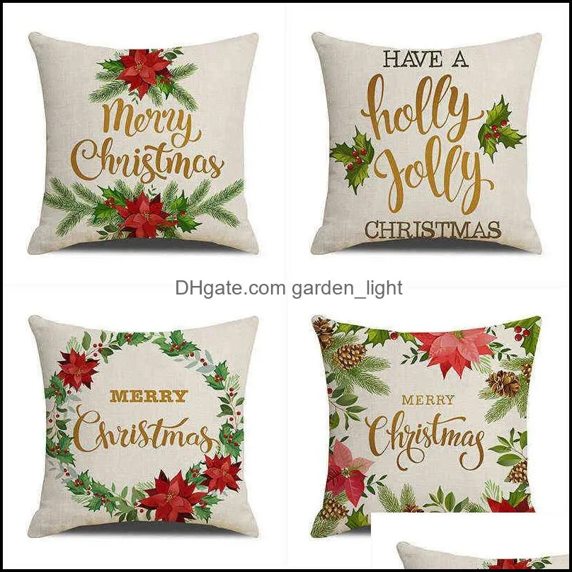 cushion cover home fashion decoration throw pillow case cushions fabric sofa pillowcase chrismas colorful flax highquality materials