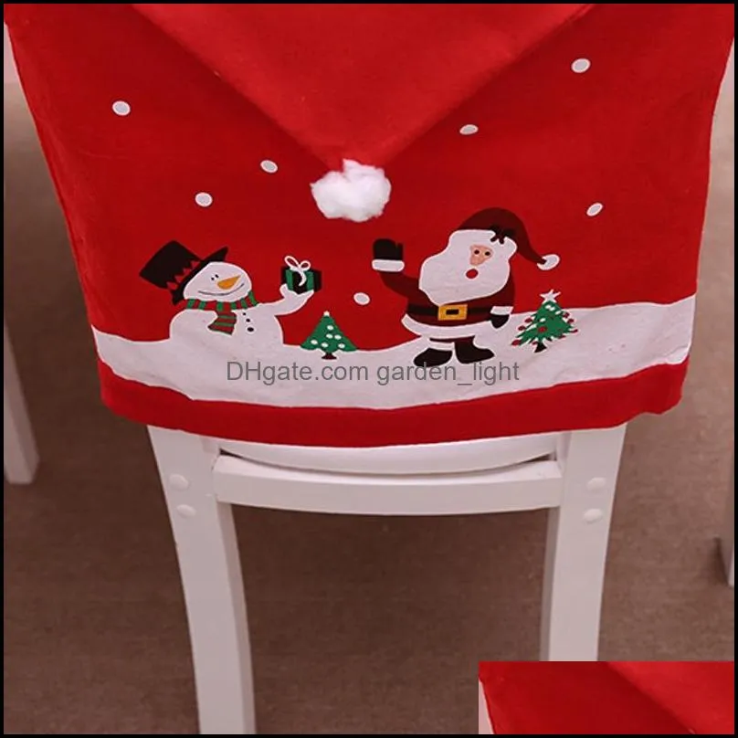  30pcs christmas chair back cover decoration chairs hat decorations for home dinner table xmas chair covers dh0139