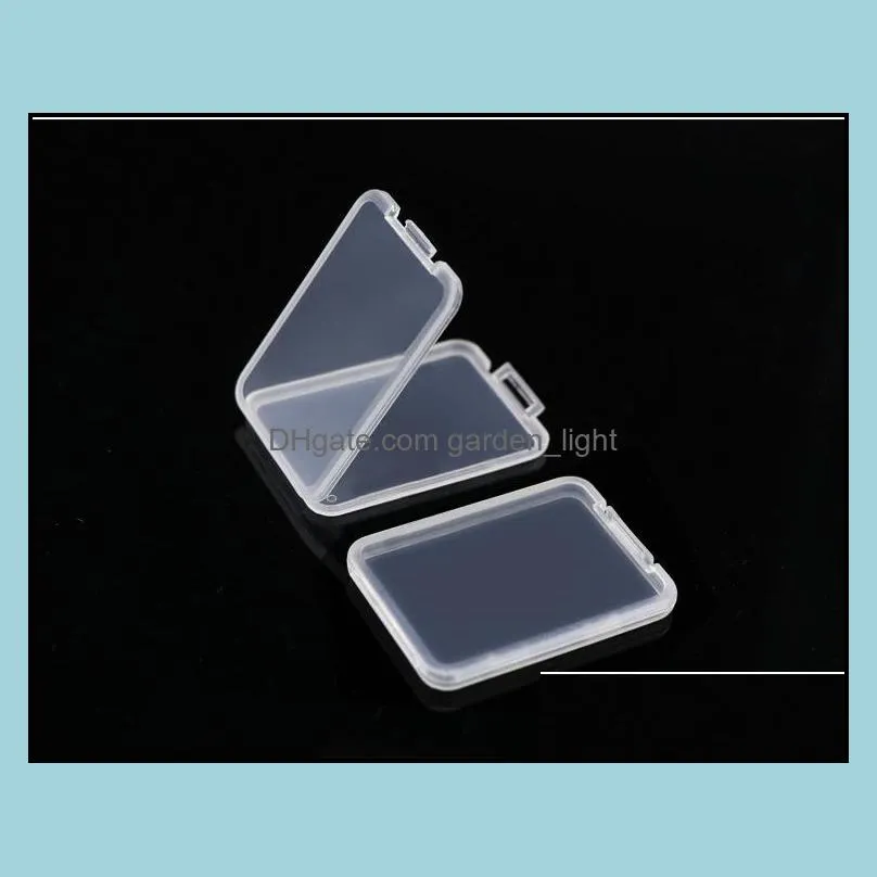 slim sd card case plastic box transparent standard holder ms white box storage case for tf micro sd xd cf card sn2587