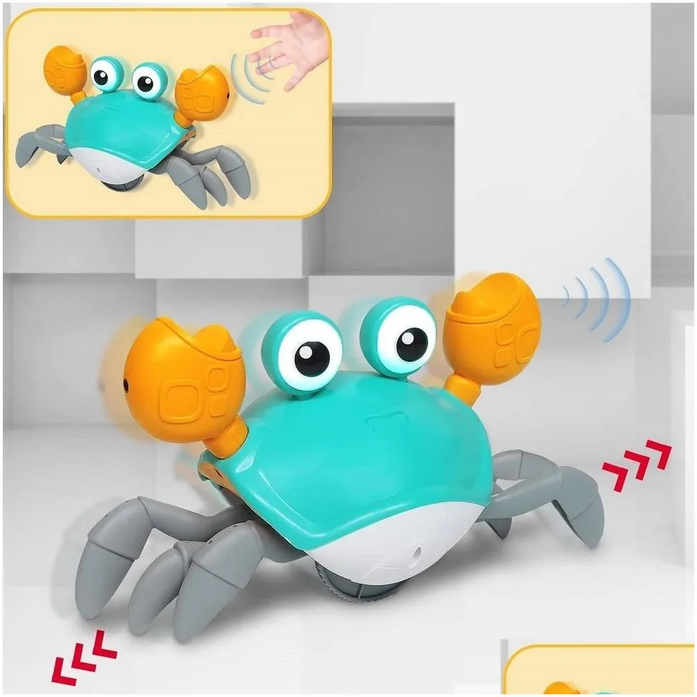 electronic pets baby toy walking crab for babies induction escape octopus crawling with music light up jhoe drop 221021