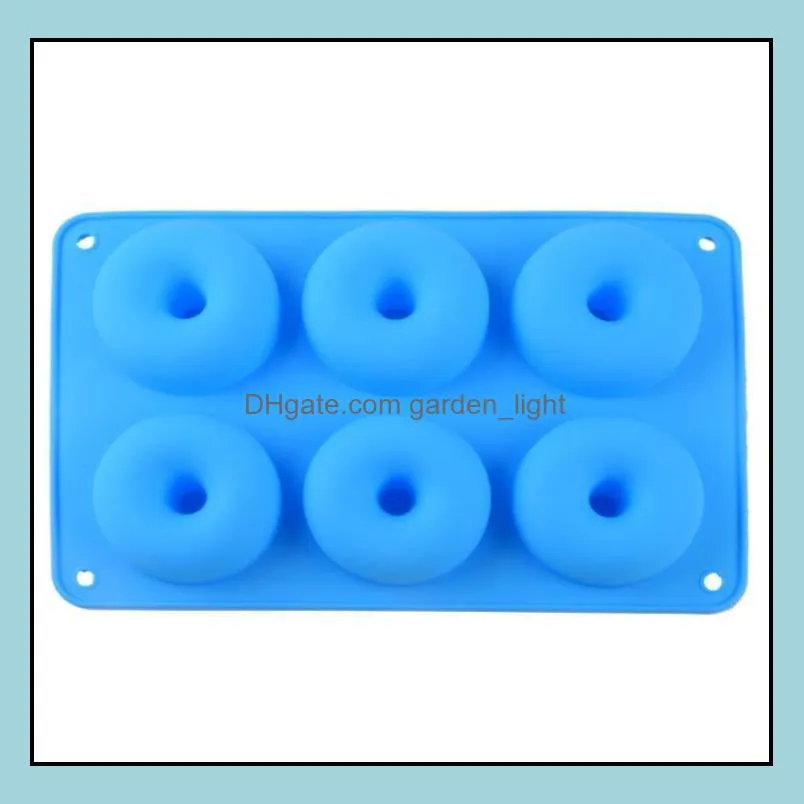 baking moulds 6 cavity nonstick donut mould bakings mold pan muffin cake silicone  bakeware sn3870
