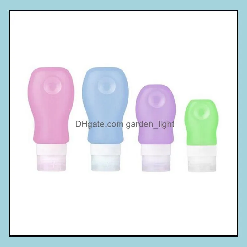 100 pcs/lot 6 color portable mini silicone bottle travel lotion points shampoo container 37ml 60ml 89ml sn3083