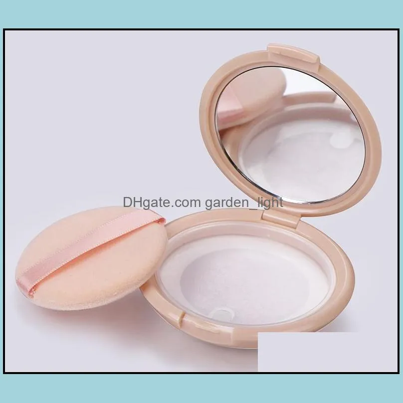 portable ultrathin cosmetic powder case box with mirror empty loose powders jar sifter pink white color sn3893