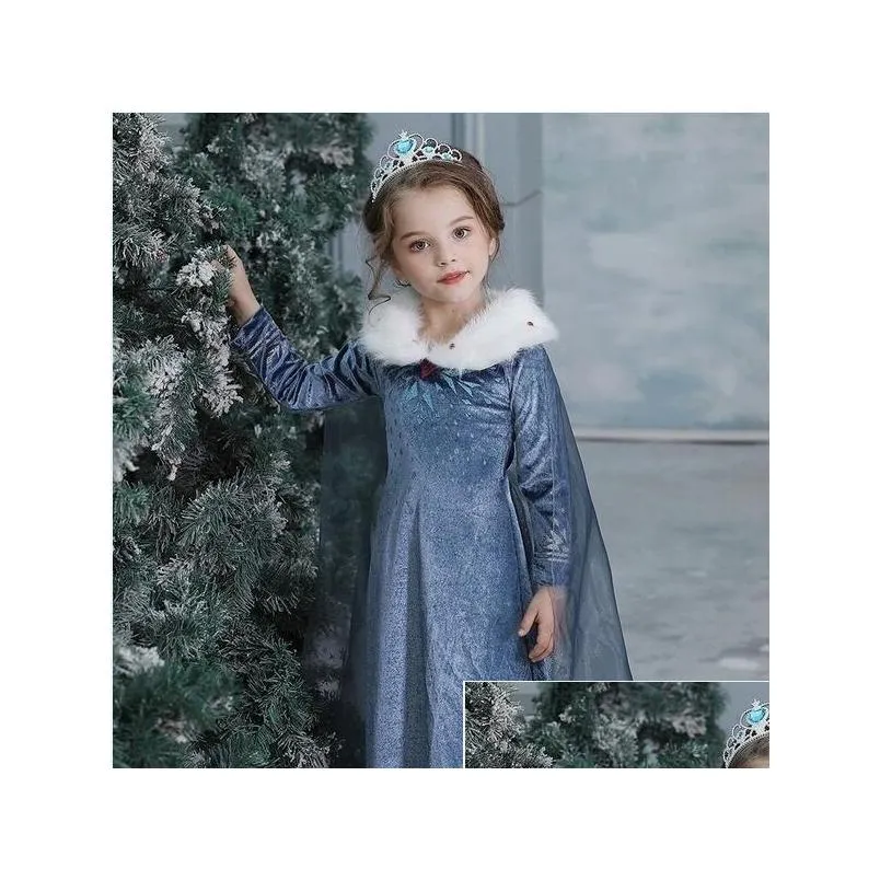 baby girls dress winter children frozen princess dresses kids party costume halloween cosplay clothing mdt 001