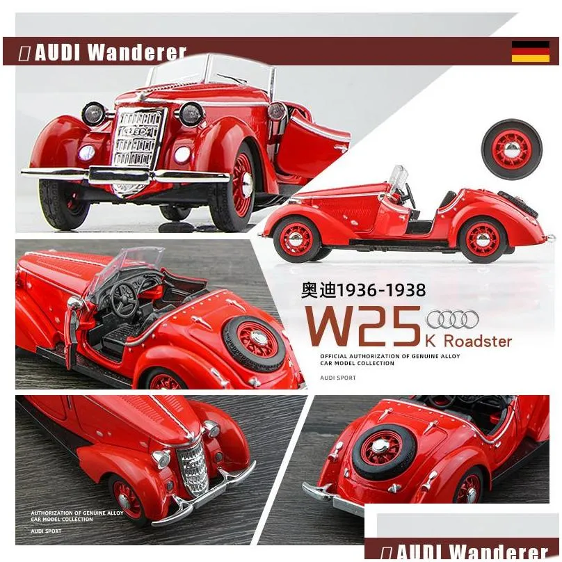 1 to 32 audi wanderer w25k classic alloy open car model diecasts metal toy vehicles car model sound and light collection kids gift