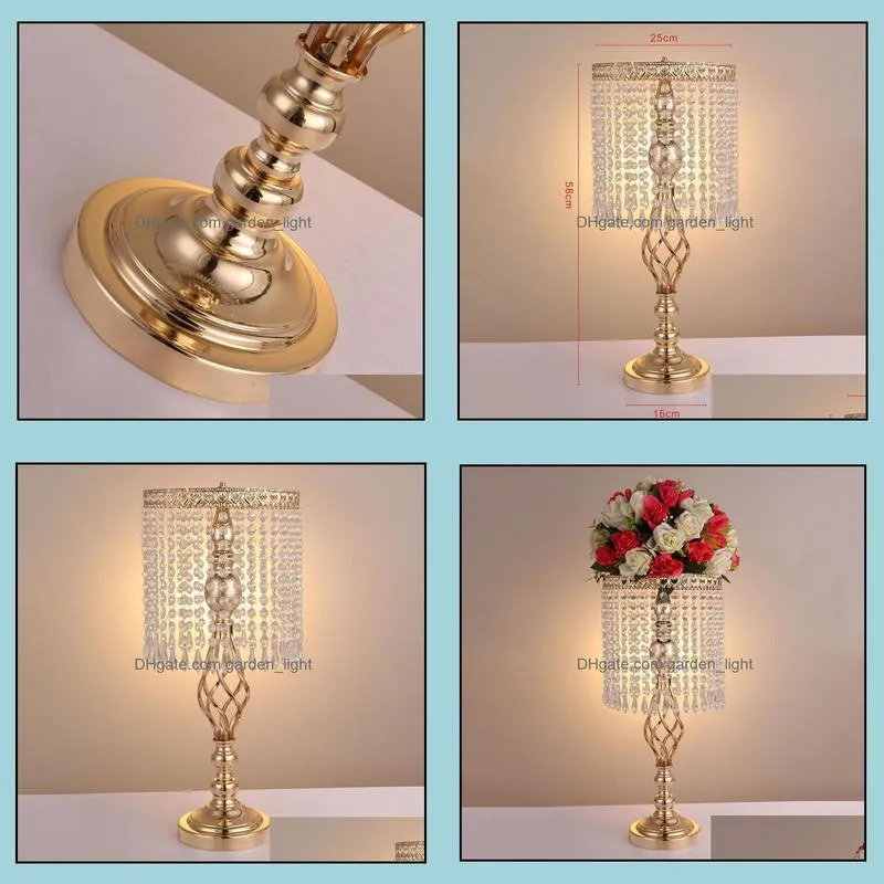 rhinestone candelabra wedding party elegant candle holder pretty table centerpiece vase stand crystal candlestick wedding decoration