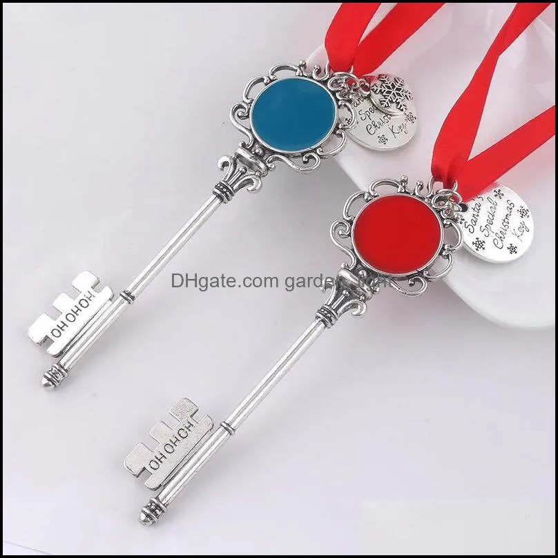 creative christmas gift keychain snowflake ribbon magic key chain ornament christmas tree gifts pendant decorations vtky2182