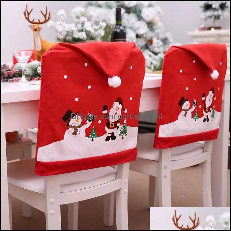  30pcs christmas chair back cover decoration chairs hat decorations for home dinner table xmas chair covers dh0139