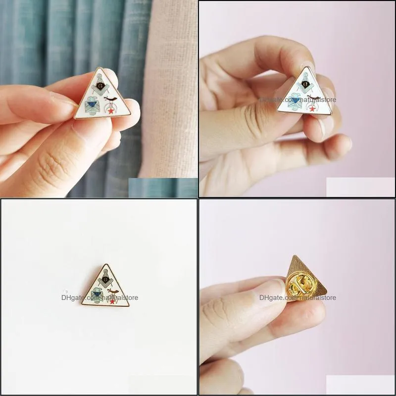 50pcs masonry metal enamel badge custom made lapel pins and brooch masons masonic scottish rite shriners triangle square compass with