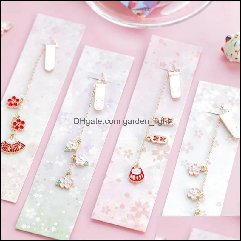 bookmark creative pattern metal bookmarks  cute kawaii pendant notebook serie gift decoration girl school supply stati k0f2