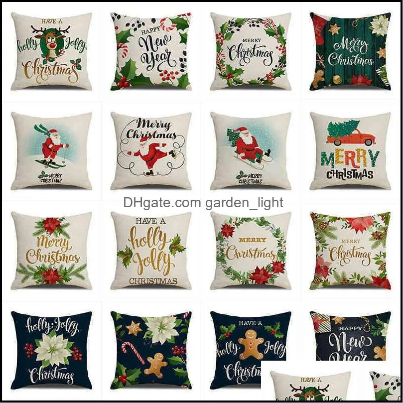 cushion cover home fashion decoration throw pillow case cushions fabric sofa pillowcase chrismas colorful flax highquality materials