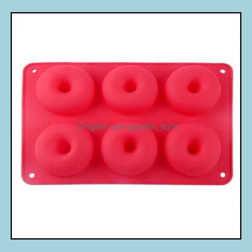 baking moulds 6 cavity nonstick donut mould bakings mold pan muffin cake silicone  bakeware sn3870