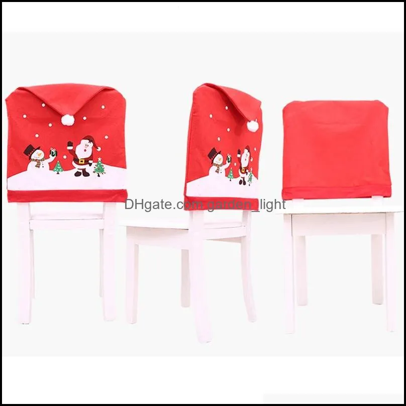  30pcs christmas chair back cover decoration chairs hat decorations for home dinner table xmas chair covers dh0139