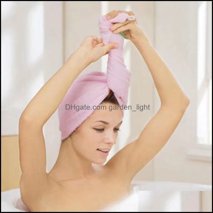 women bathroom hair dry hat super absorbent quickdrying superfine fiber bath towel hair dry bath cap salon towel 62x21cm dbc dh0684