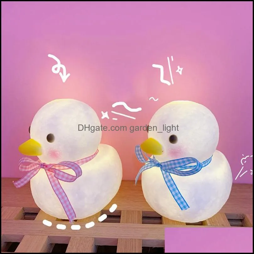 duck decorative lamp baby night light led lights room cute animal lighting bedroom decor kids room decoration luminaria gift vtky2050