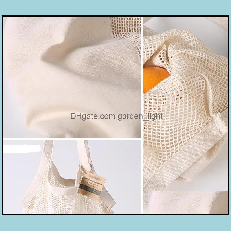 reusable string shopping bag fruit vegetables eco grocery bag portable storage bag shopper tote mesh net woven cotton storage bags