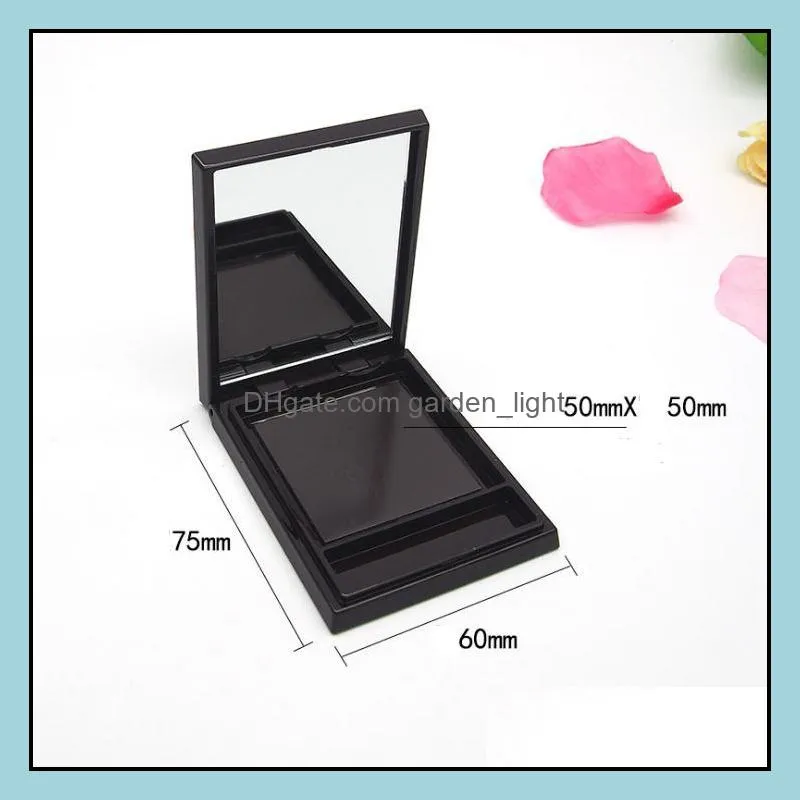 magnetic empty eyeshadow concealer box cosmetics makeup powder holder aluminum palette diy pans tool black plastic sn3400