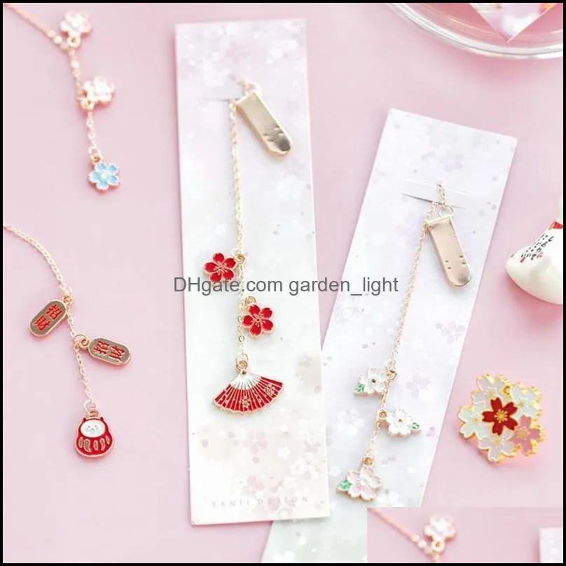 bookmark creative pattern metal bookmarks  cute kawaii pendant notebook serie gift decoration girl school supply stati k0f2