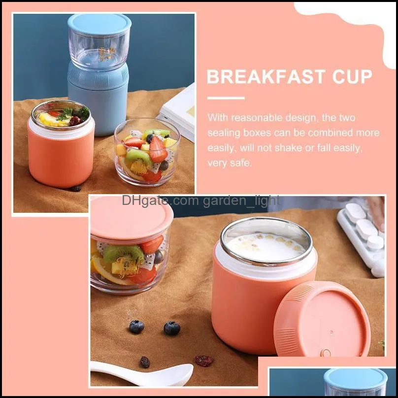 mugs 1 set combined cup with complementary food box sealed breakfast for kid