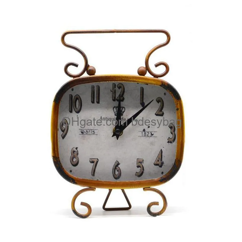 desk table clocks european clock creative wrought iron antique style living room coffee shop wall decorations home decor