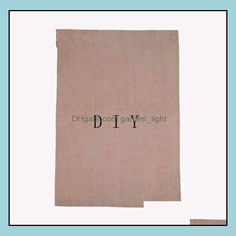 blank linen garden flag polyester burlap garden banner decorative yard flag for embroidery and sublimation 12x16 inches sn2493