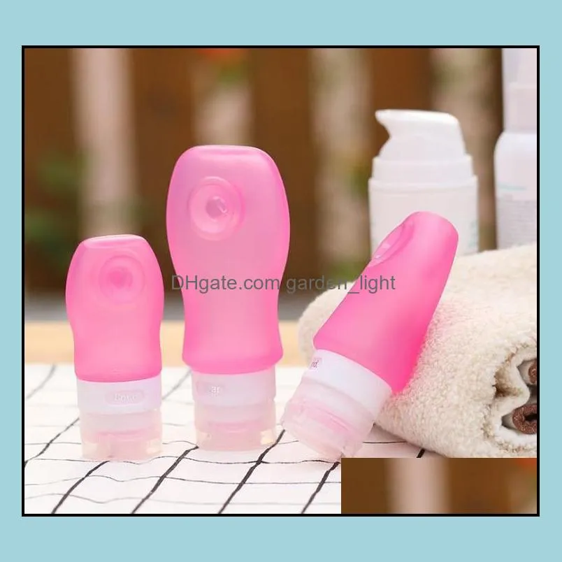 100 pcs/lot 6 color portable mini silicone bottle travel lotion points shampoo container 37ml 60ml 89ml sn3083