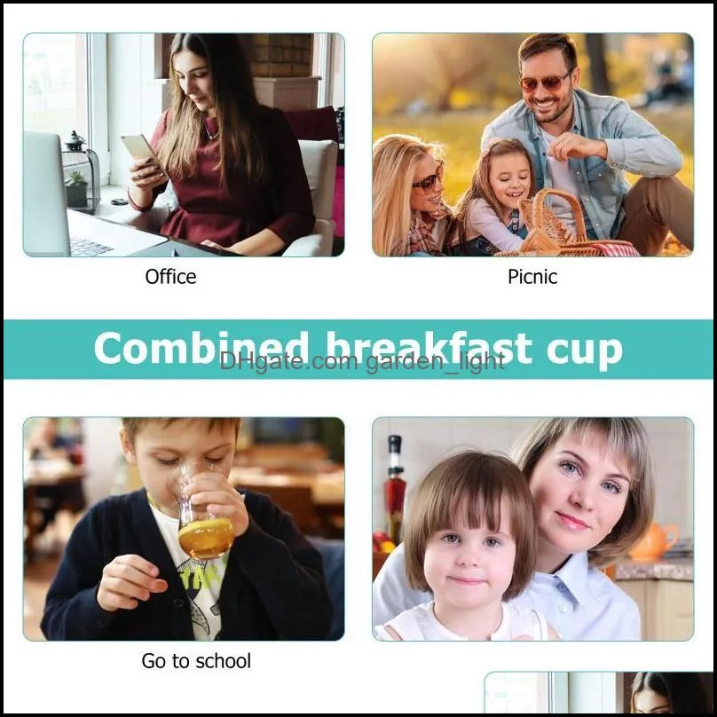 mugs 1 set combined cup with complementary food box sealed breakfast for kid