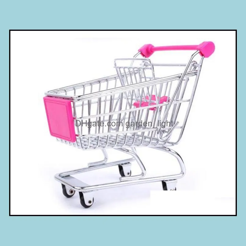 mini supermarket shopping cart trolley toy creative phone pen organizer storage box collect tools for kids children toys gifts sn451