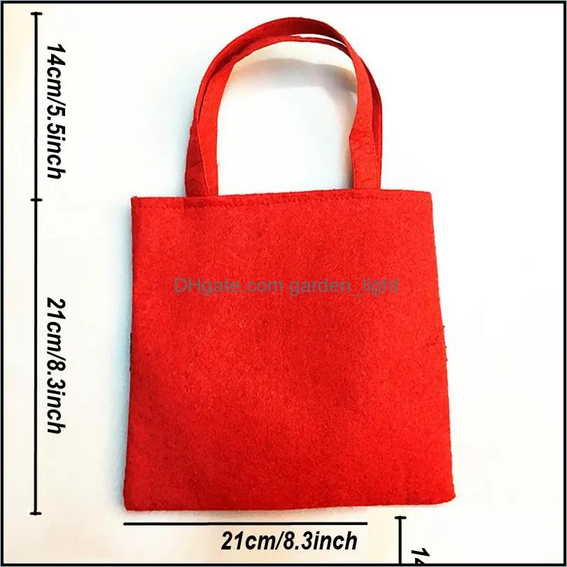 christmas bag christmas party decorations santa claus bags 21x21cm nonwoven xmas candy gift handbags for kids children dh0212