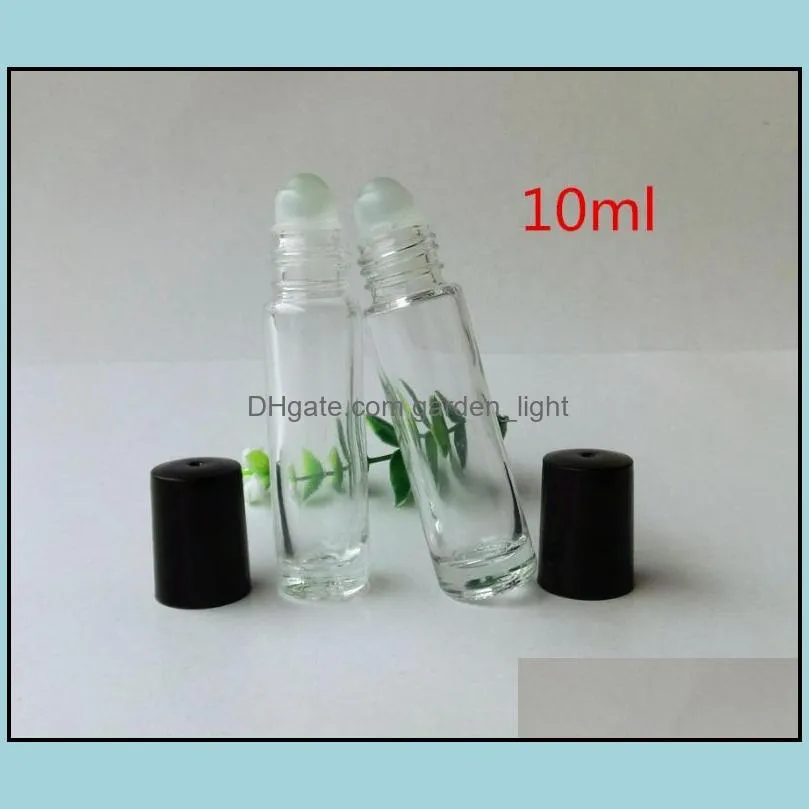 600pcs lot clear glass roll on bottle 10ml 1/3oz  oil empty aromatherapy bottles glass metal roller ball in stock sn1960