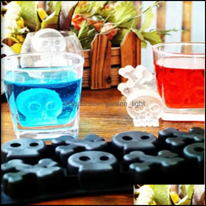 skeleton ice tray 8 holes silicone skull ice cube molds halloween party horror chocolate home ice cream drinking diy supplies vt1514