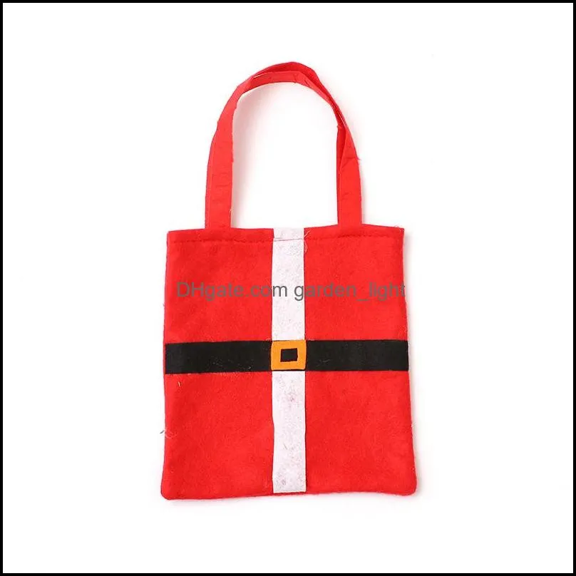 christmas bag christmas party decorations santa claus bags 21x21cm nonwoven xmas candy gift handbags for kids children dh0212