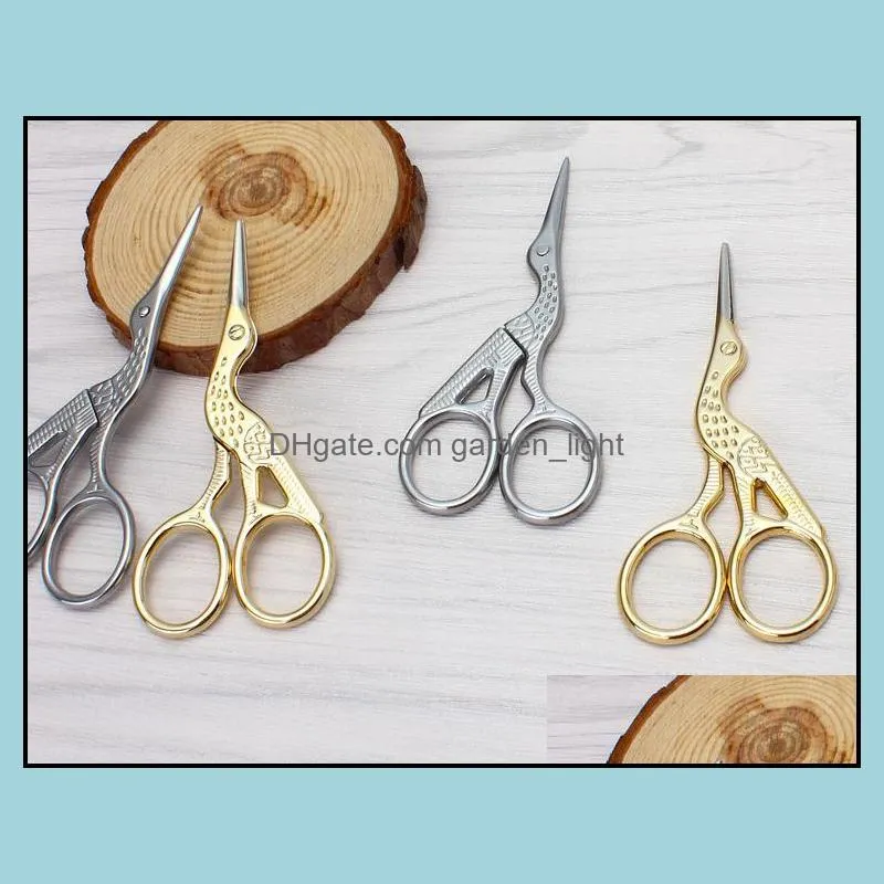 stainless steel embroidery sewing tools crane shape stork measures retro craft shears cross stitch scissors dhs 70pcs