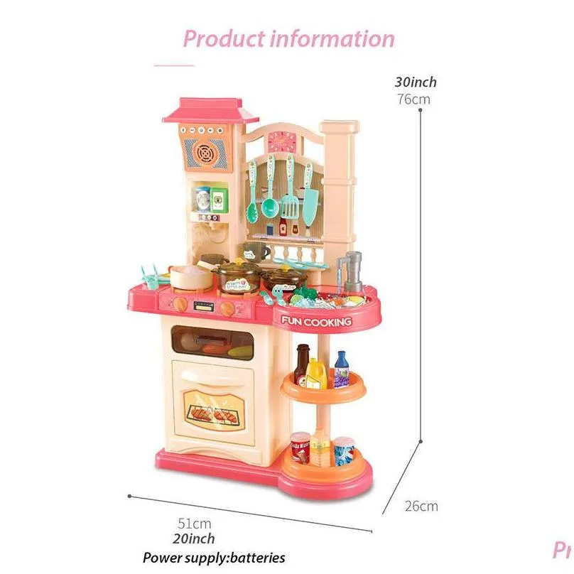 infant shining 40pcs kitchen toys set girls toy kitchenware simulation cooking toy set 76cm/30in parentchild kids kitchen gift