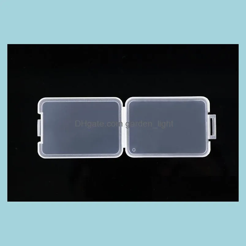 slim sd card case plastic box transparent standard holder ms white box storage case for tf micro sd xd cf card sn2587