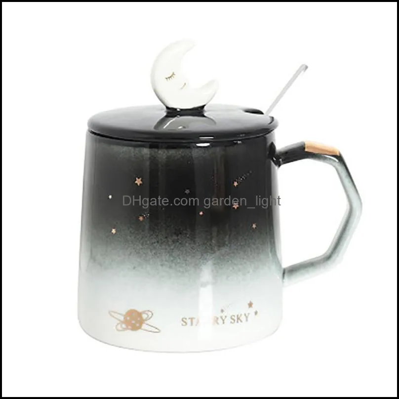 mugs creative star mug individual trend ceramic water cup nordic milk coffee tea with lid spoon