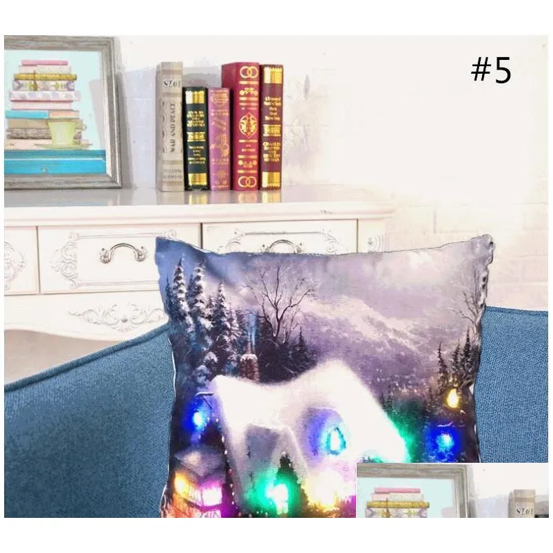 christmas led flannel pillow case personal lumbar pillow cushion covers creative pillowslip christmas party el home decor gifts twr