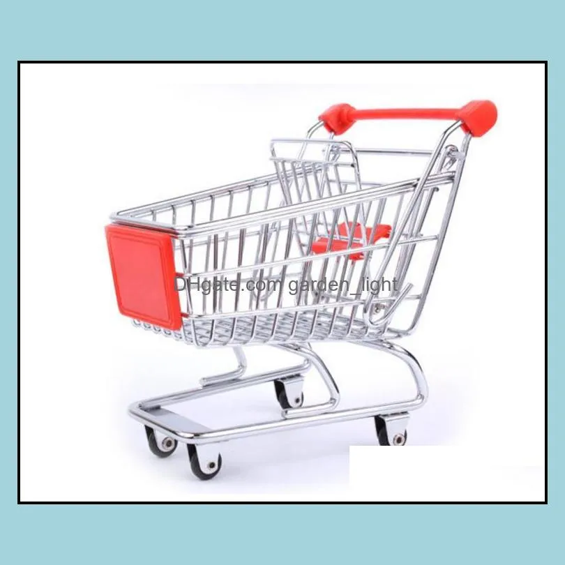mini supermarket shopping cart trolley toy creative phone pen organizer storage box collect tools for kids children toys gifts sn451