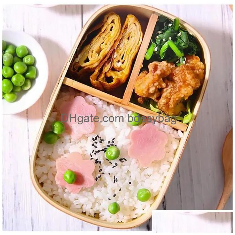 dinnerware sets wooden lunch box japanese bento picnic set with bag spoon fork chopsticks sushi case round square boxdinnerware