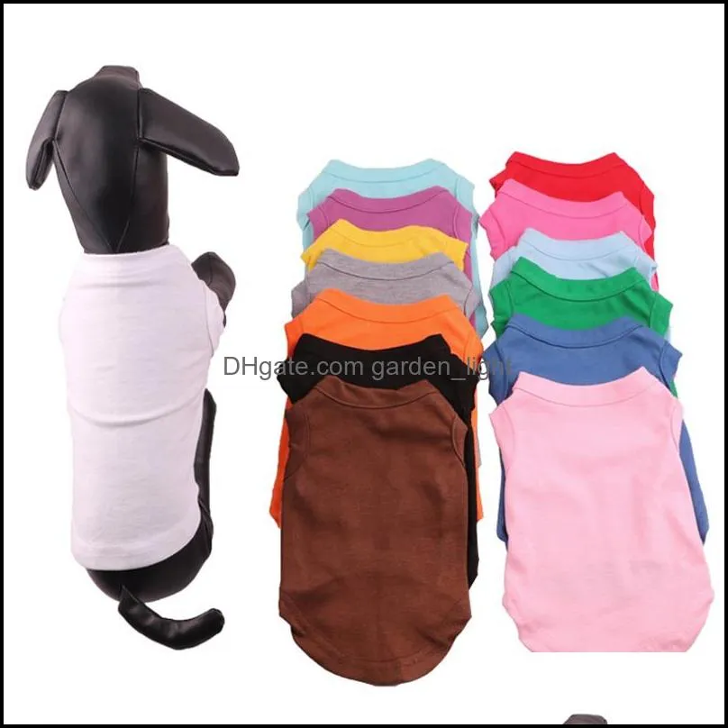 pet apparel multi colors 4 size pet summer solid t shirts dog clothes classic puppy small dog clothes cotton shirts clothes dh0284 t03