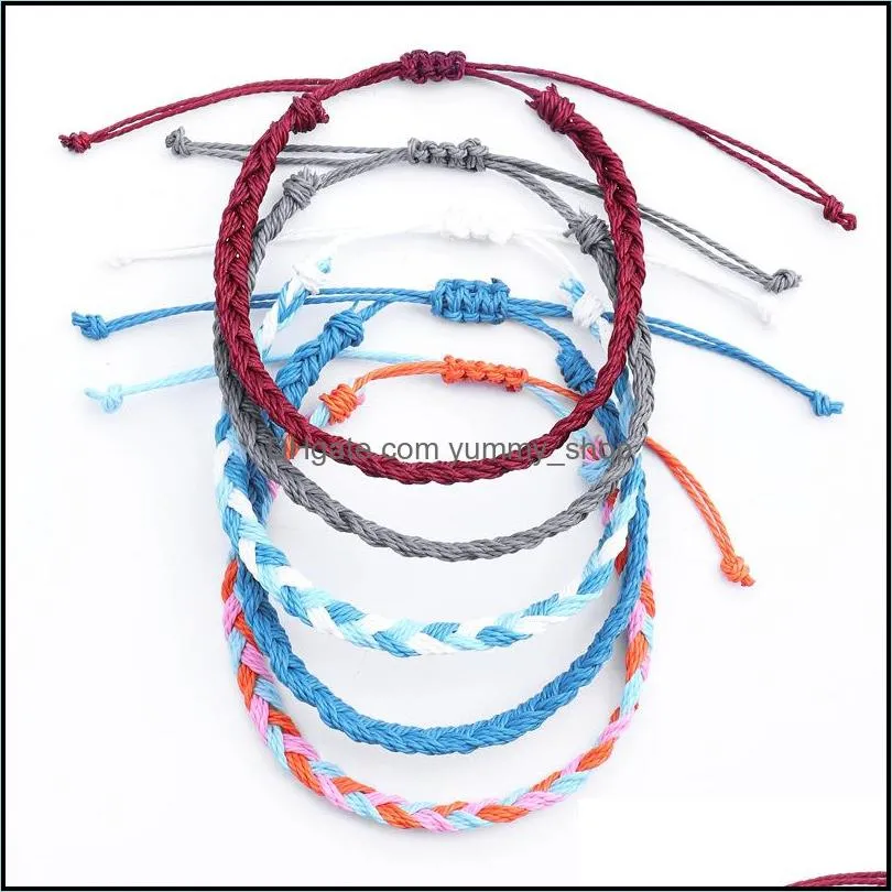 bohemian braided rope bracelets handmade woven twist bracelet friendship bangle fashion charm women jewelry party gift m506a f