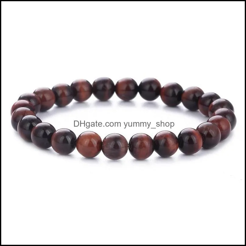 natural stone red tiger eye bracelet for men women fashion jewelry stretch bangle 8mm yoga energy bracelets gift b674s fz