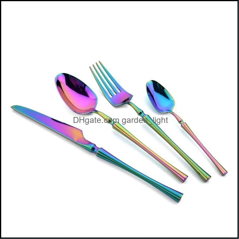 flatware sets 16pcs rose cutlery set stainless steel dinnerware knife fork tea spoon tableware mirror kitchen luxury