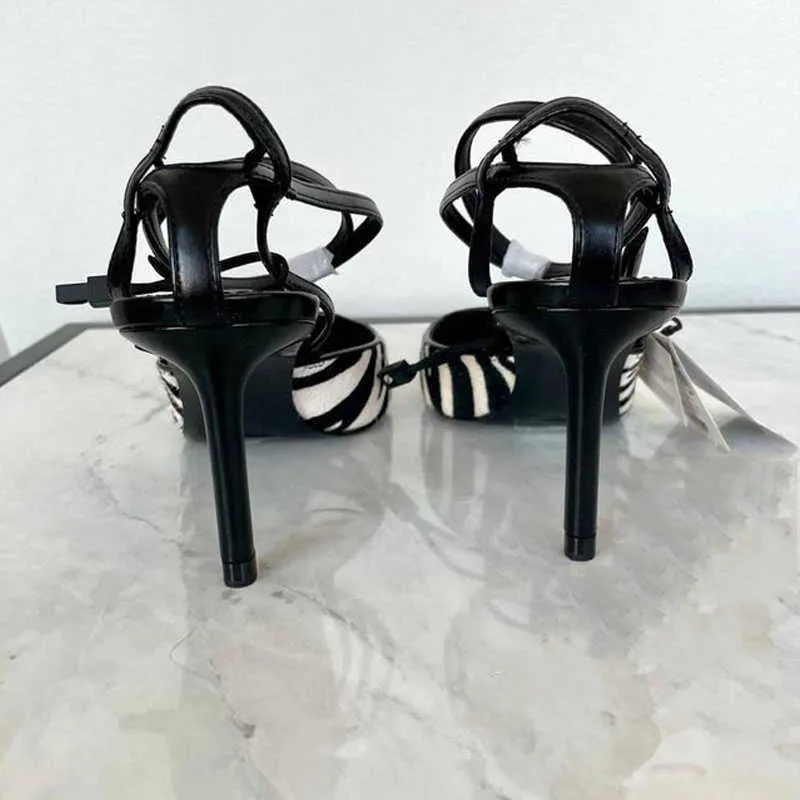 Sandals TRAF Strappy Heels Fashion Women's Sandals New Heeled Female High Heels Woman Pumps Stiletto Slingback Lace up Ladies Shoes T221209