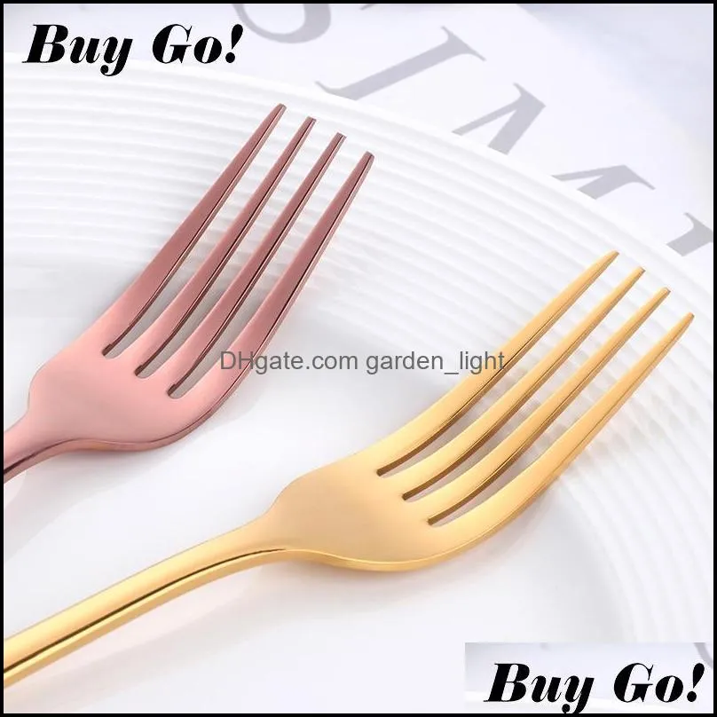 2 sets colorful flatware set forged 18/8 luxury cutlery set stainless steel utensils kitchen dinnerware knife fork spoon