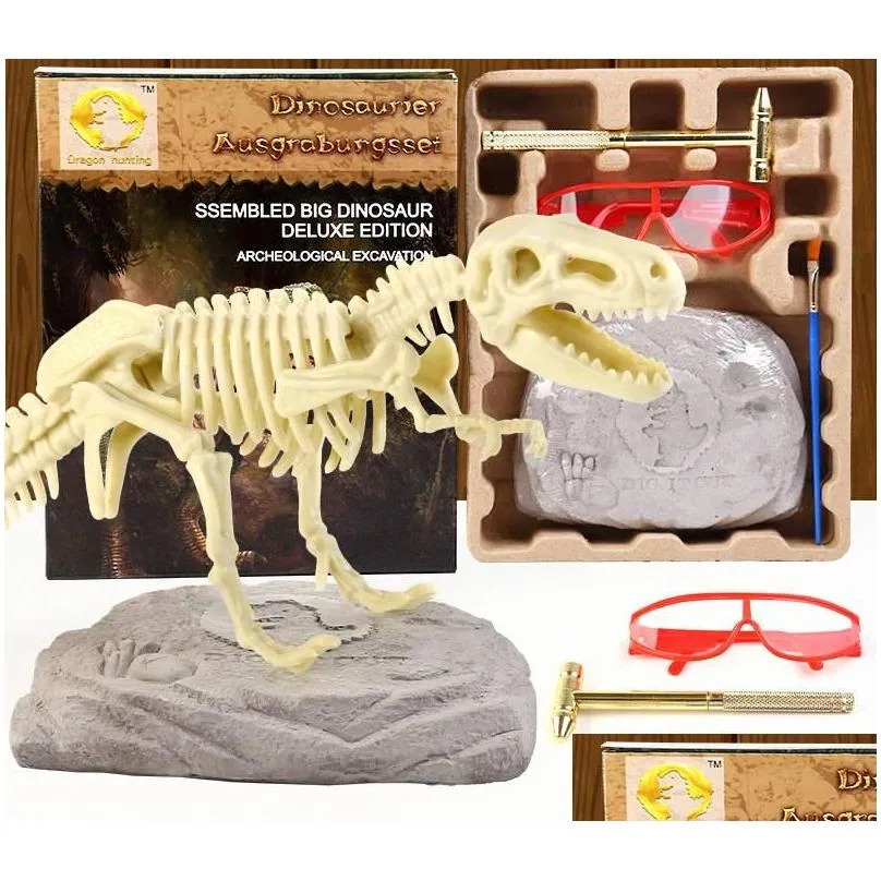 kids excavation dig kits dinosaur gem discovery stone toy diy fossil archaeology skeletons set stem science experiment educational boy girls